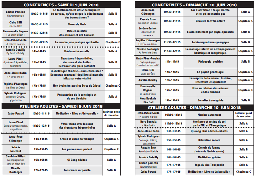 Salon mieux vivre 2018 programme 2